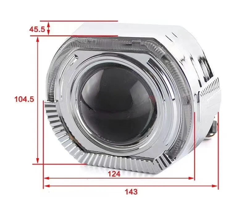 3.0 inch 2.5 inch lens decorative cover square angel eye integrated cover sports LED aperture hood