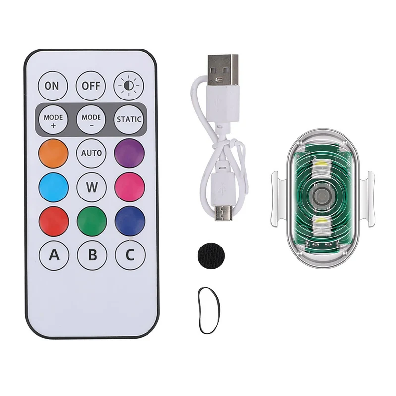 Cross-border new motorcycle electric vehicle night warning light wireless remote control aircraft light colorful anti-collision induction light