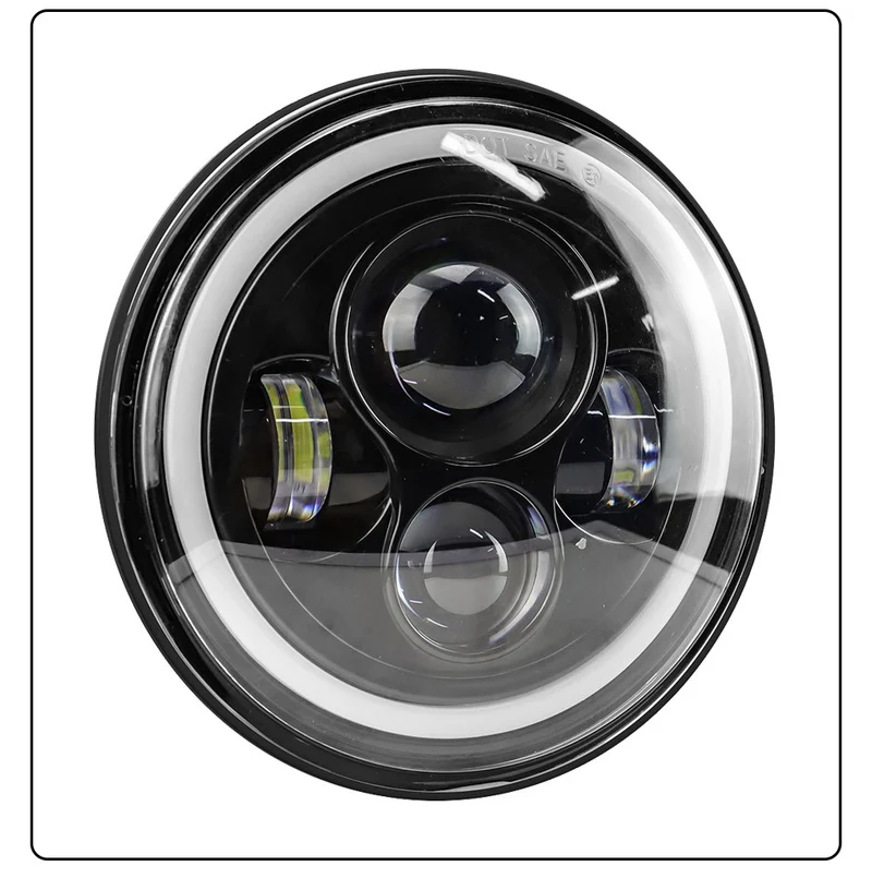 Car Led Headlights 7inch Wrangler Angel Eye Headlights Harley Motorcycle 60W Super Bright Headlights