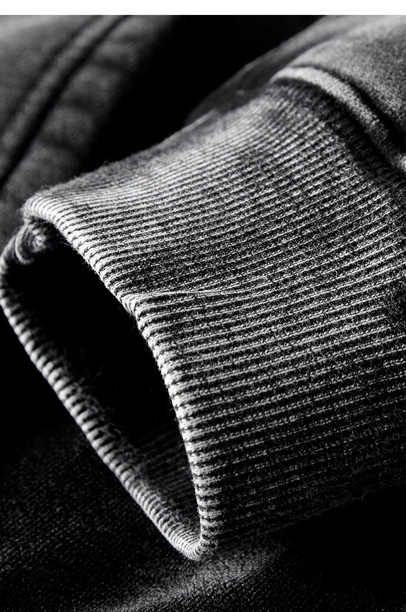 TILANI men's sweater cardigan fleece-lined thickened zipper coat 360g washed vintage waxed casual hoodie