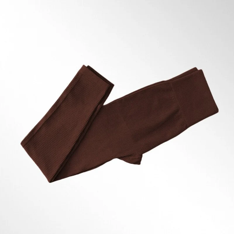 Foreign Trade New Leggings Outer Wear Spring and Summer Women's Solid Color Elastic Tight Sports Pants Yoga Fitness Threaded Pants