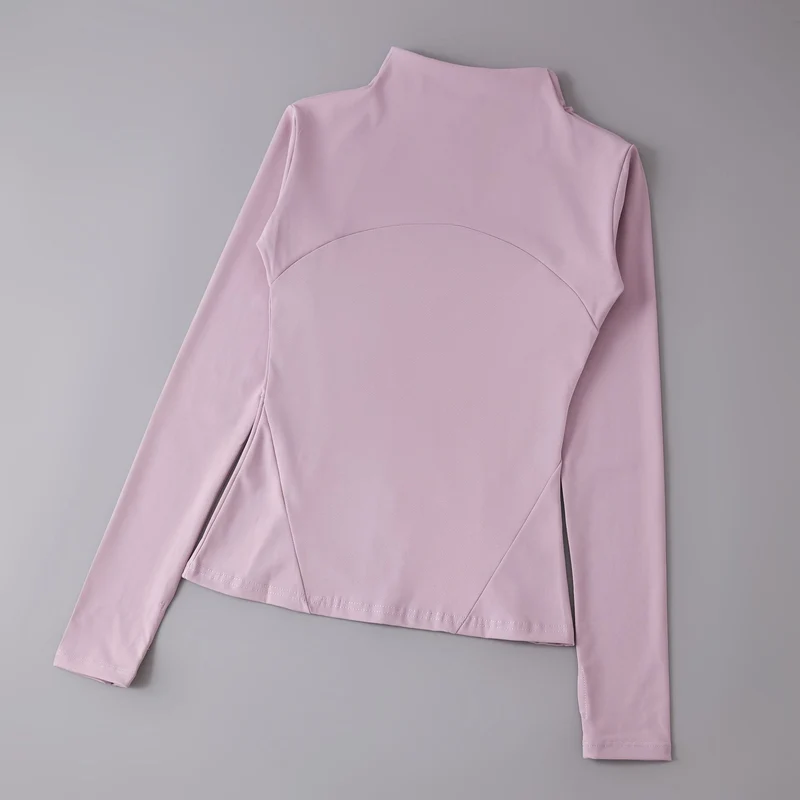 Yoga Clothing Women's Spring and Summer Vertical Collar Zipper Jacket Slim-fit Sun Protection Slimming Long-sleeved High-end Running Sports Fitness Top