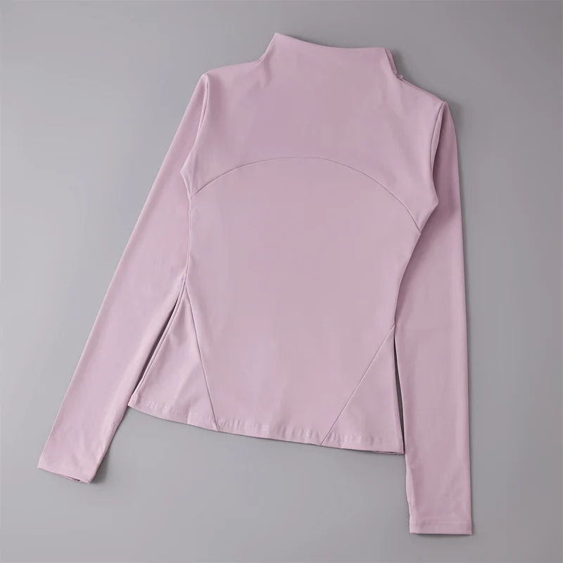 Yoga Clothing Women's Spring and Summer Vertical Collar Zipper Jacket Slim-fit Sun Protection Slimming Long-sleeved High-end Running Sports Fitness Top