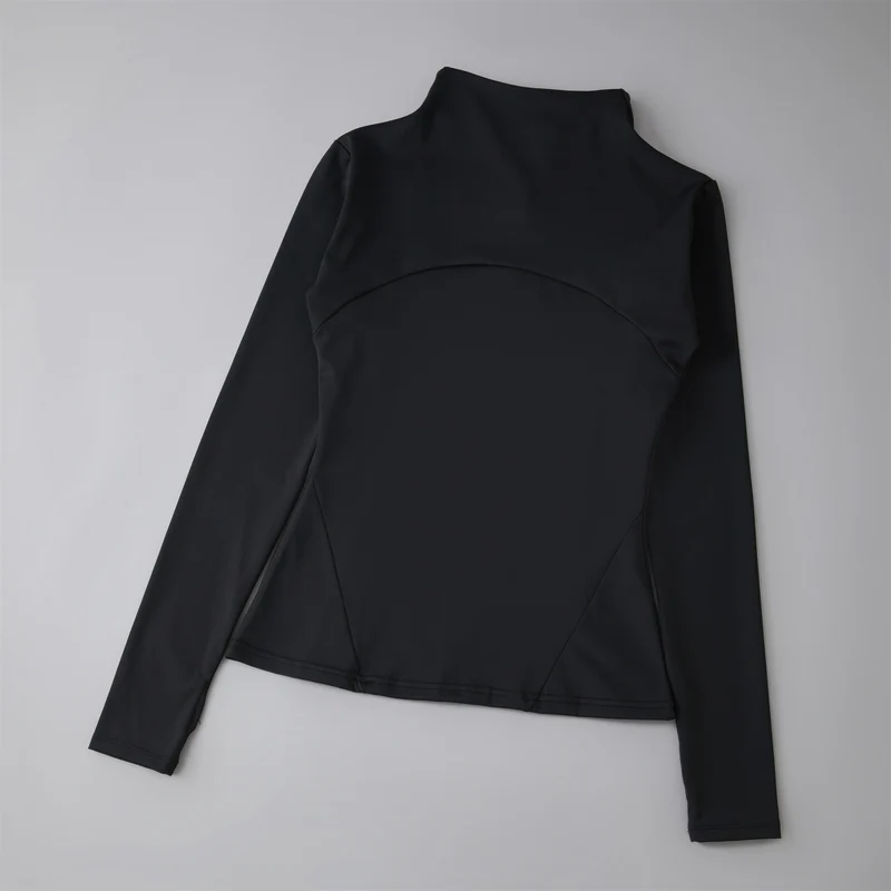 Yoga Clothing Women's Spring and Summer Vertical Collar Zipper Jacket Slim-fit Sun Protection Slimming Long-sleeved High-end Running Sports Fitness Top
