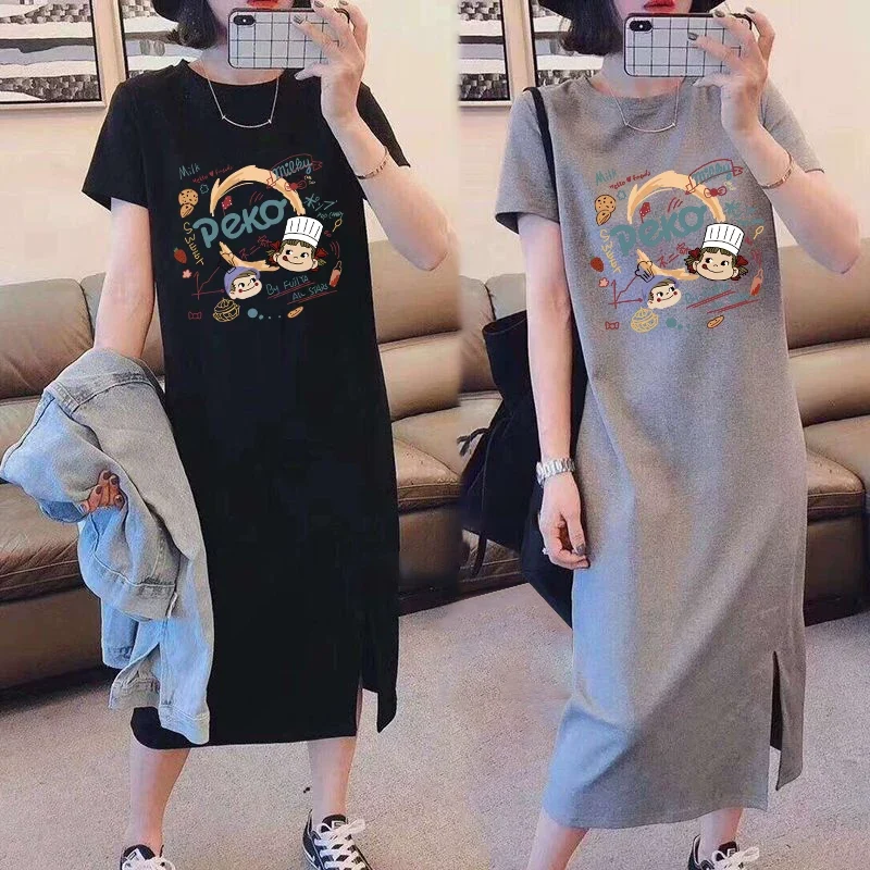 Breastfeeding Dress for Hot Moms When Going Out in Summer, Fashionable Cartoon T-Shirt Skirt, Breastfeeding Clothes, Maternity Clothes, Summer Clothes