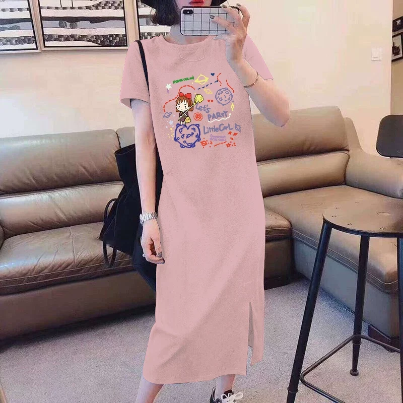 Breastfeeding Dress for Hot Moms When Going Out in Summer, Fashionable Cartoon T-Shirt Skirt, Breastfeeding Clothes, Maternity Clothes, Summer Clothes