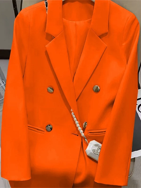 Orange Suit Jacket Women's 2025 Spring and Autumn New Korean High-end Temperament Popular Suit 22 Colors