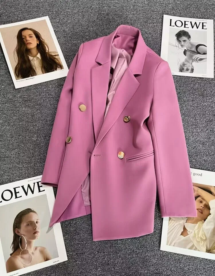 Orange Suit Jacket Women's 2025 Spring and Autumn New Korean High-end Temperament Popular Suit 22 Colors