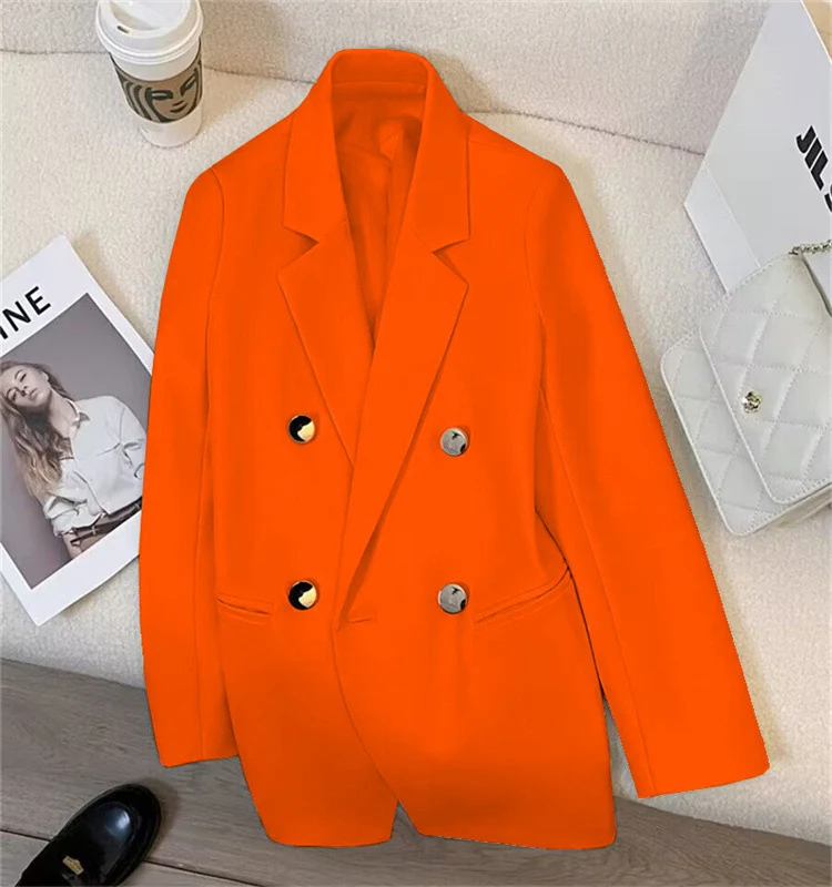 Orange Suit Jacket Women's 2025 Spring and Autumn New Korean High-end Temperament Popular Suit 22 Colors