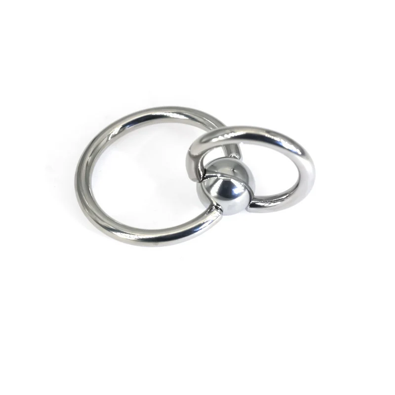 24/28mm Piercing Jewelry Shady Ring Collar Double Ring Pure Titanium Steel Male Piercing Large Inner Diameter Piercing Jewelry PA Ring