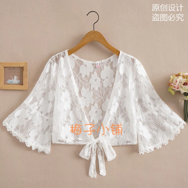 2025 Summer Sunscreen Clothing Chiffon Small Shawl Jacket Women's All-match Small Waistcoat Short Sleeve Thin Outer Short Cardigan