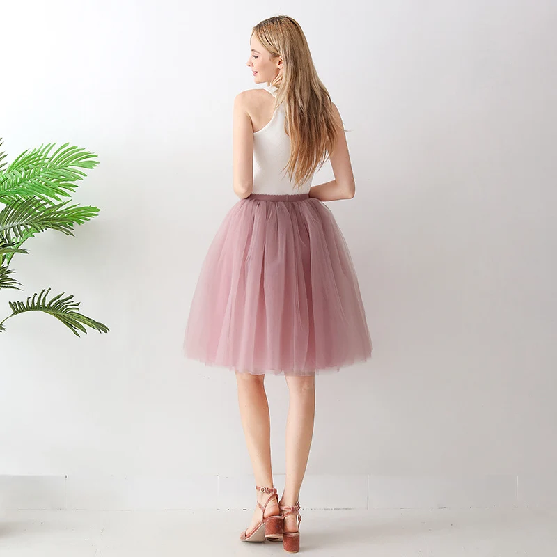 Europe and the United States high waist mesh skirt Tutu skirt strength manufacturers 7 65cm elastic waist cross-border Net red skirt adult