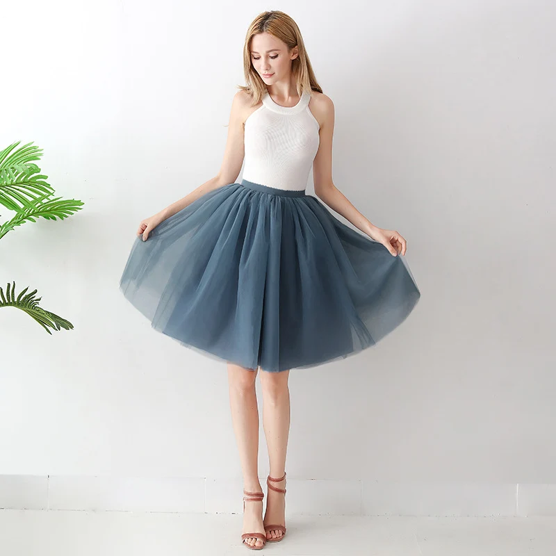 Europe and the United States high waist mesh skirt Tutu skirt strength manufacturers 7 65cm elastic waist cross-border Net red skirt adult