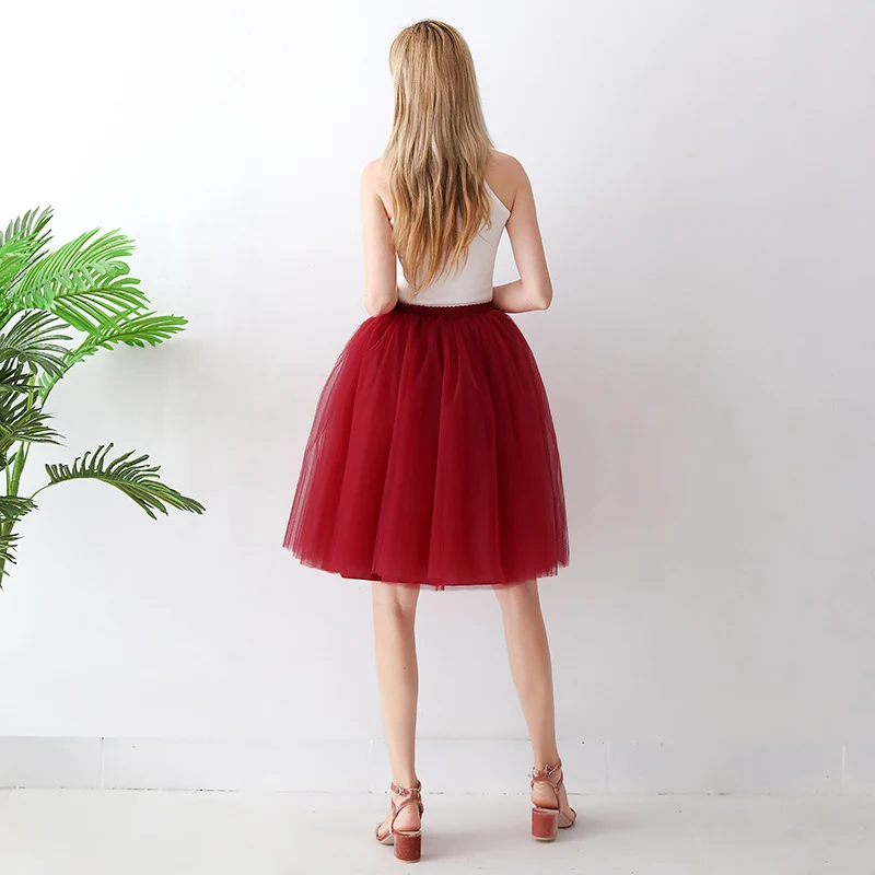 Europe and the United States high waist mesh skirt Tutu skirt strength manufacturers 7 65cm elastic waist cross-border Net red skirt adult