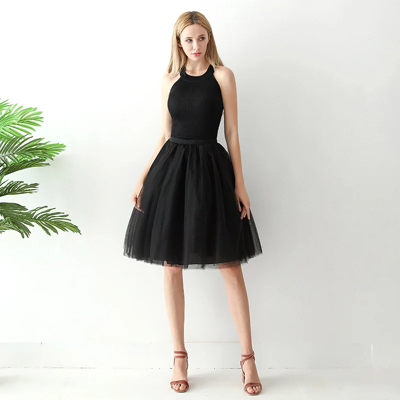 Europe and the United States high waist mesh skirt Tutu skirt strength manufacturers 7 65cm elastic waist cross-border Net red skirt adult