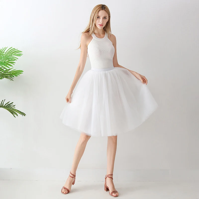 Europe and the United States high waist mesh skirt Tutu skirt strength manufacturers 7 65cm elastic waist cross-border Net red skirt adult