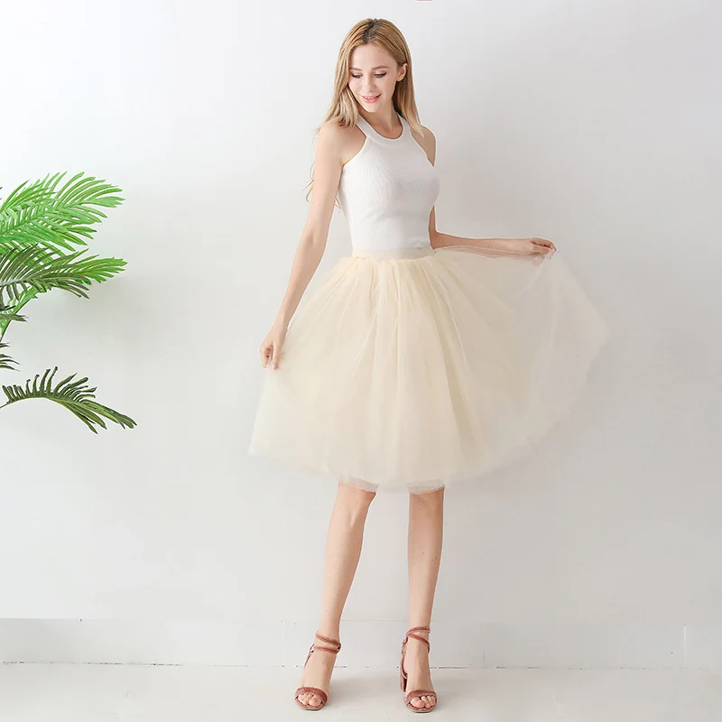 Europe and the United States high waist mesh skirt Tutu skirt strength manufacturers 7 65cm elastic waist cross-border Net red skirt adult