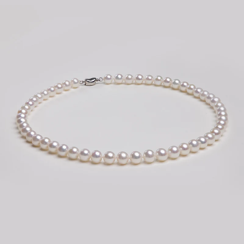 8-9 nearly round bright pearl necklace natural freshwater pearl necklace women send mother holiday gift box