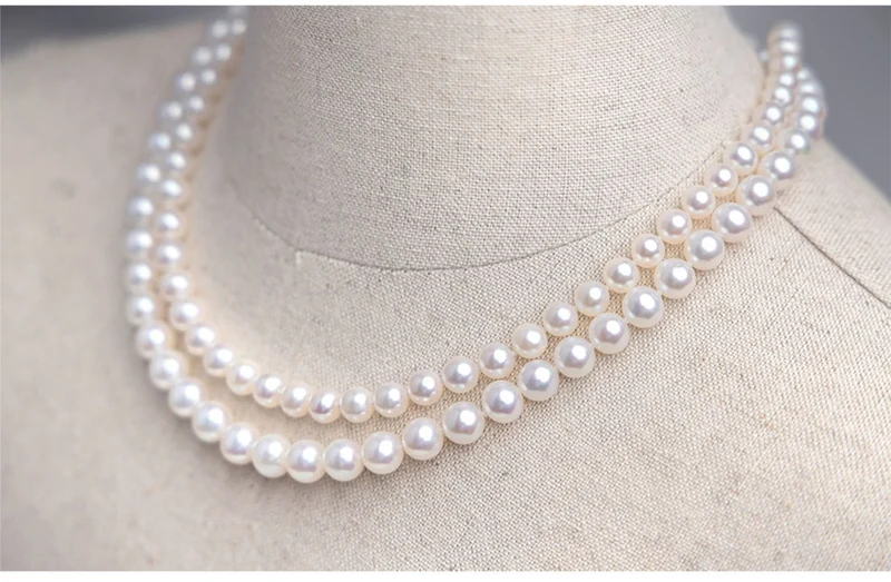 8-9 nearly round bright pearl necklace natural freshwater pearl necklace women send mother holiday gift box
