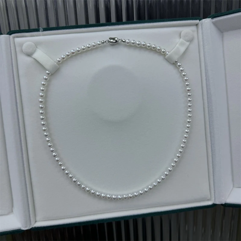 Aurora freshwater pearl necklace 5-6mm necklace round almost flawless wholesale female S925 sterling silver