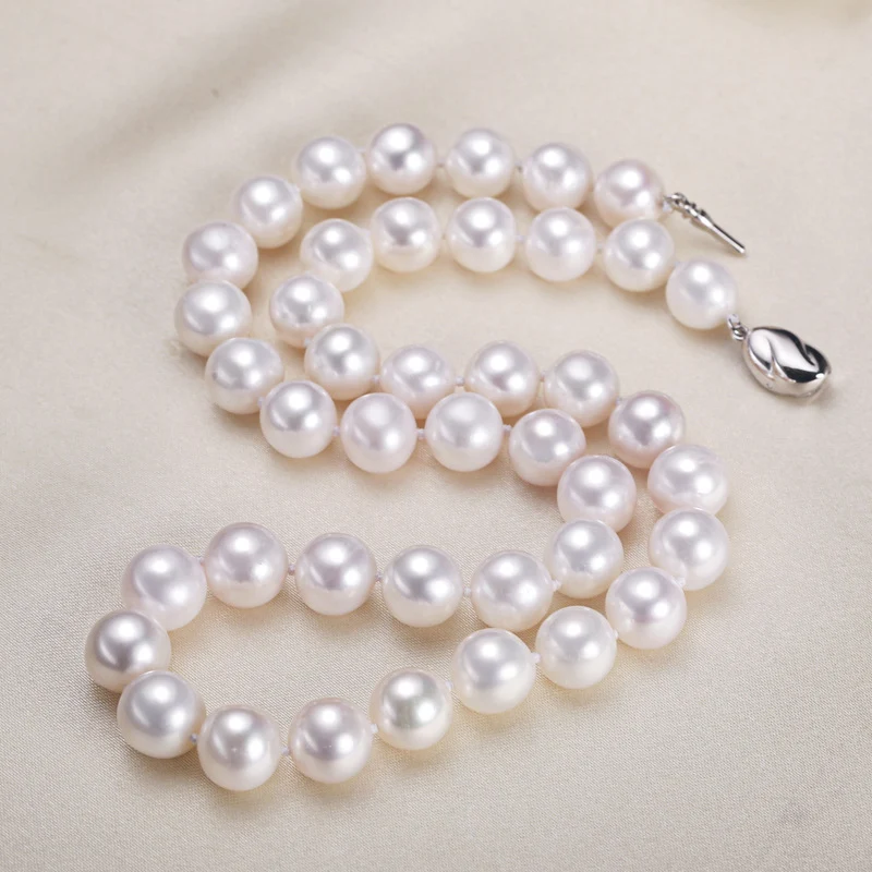 Zhuji jewelry wholesale round freshwater pearl necklace women send mother chain slightly defective real pearl necklace clavicle chain