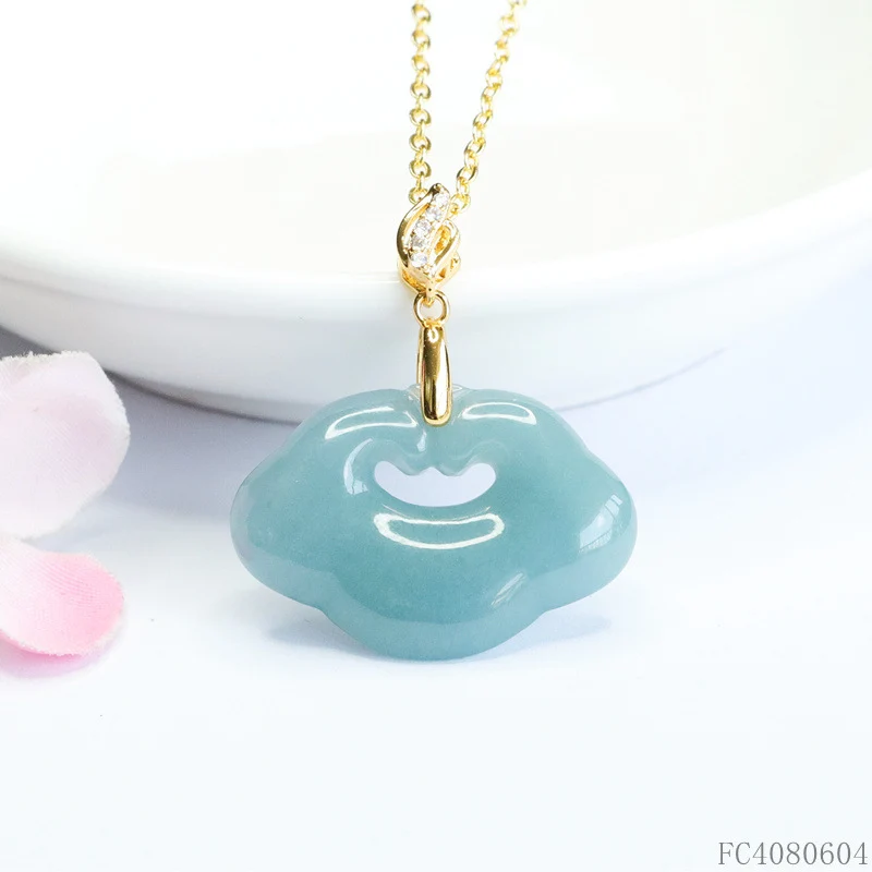 Guan Yu Natural Grade a Jade Cloud Pattern Ruyi Pendant Blue Water Jade E-Commerce Live Broadcast Wholesale Dropshipping S4080604