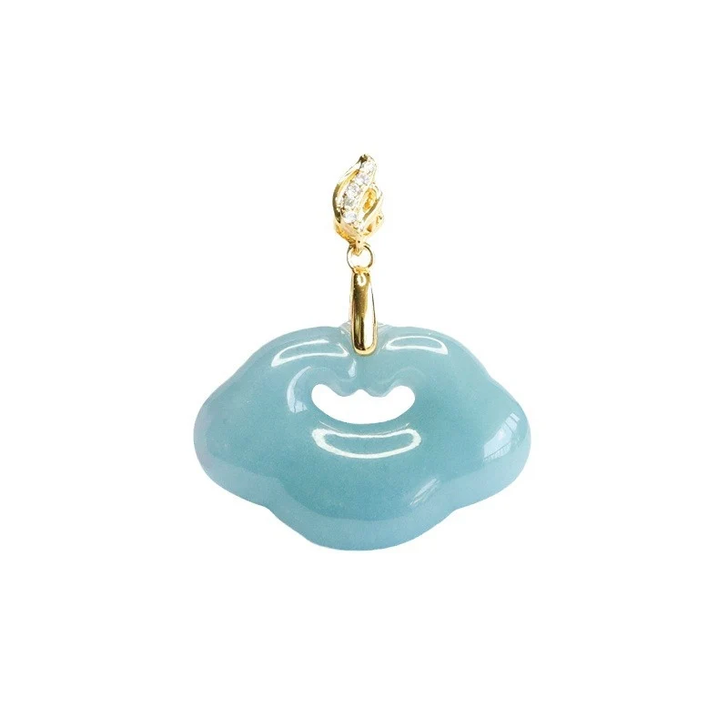 Guan Yu Natural Grade a Jade Cloud Pattern Ruyi Pendant Blue Water Jade E-Commerce Live Broadcast Wholesale Dropshipping S4080604
