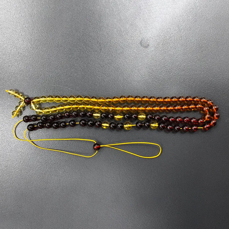 Natural Raw Stone Amber Rainbow Matching Chain Gold Pepper Blood Pepper Baltic Raw Ore Gradient Necklace Versatile Wool Chain