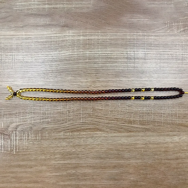 Natural Raw Stone Amber Rainbow Matching Chain Gold Pepper Blood Pepper Baltic Raw Ore Gradient Necklace Versatile Wool Chain