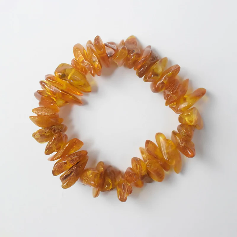 Natural Non-Optimized Baltic Amber Bracelet Bracelet Gold Po Raw Mine All-Match Accompaniment Accessories for Men and Women