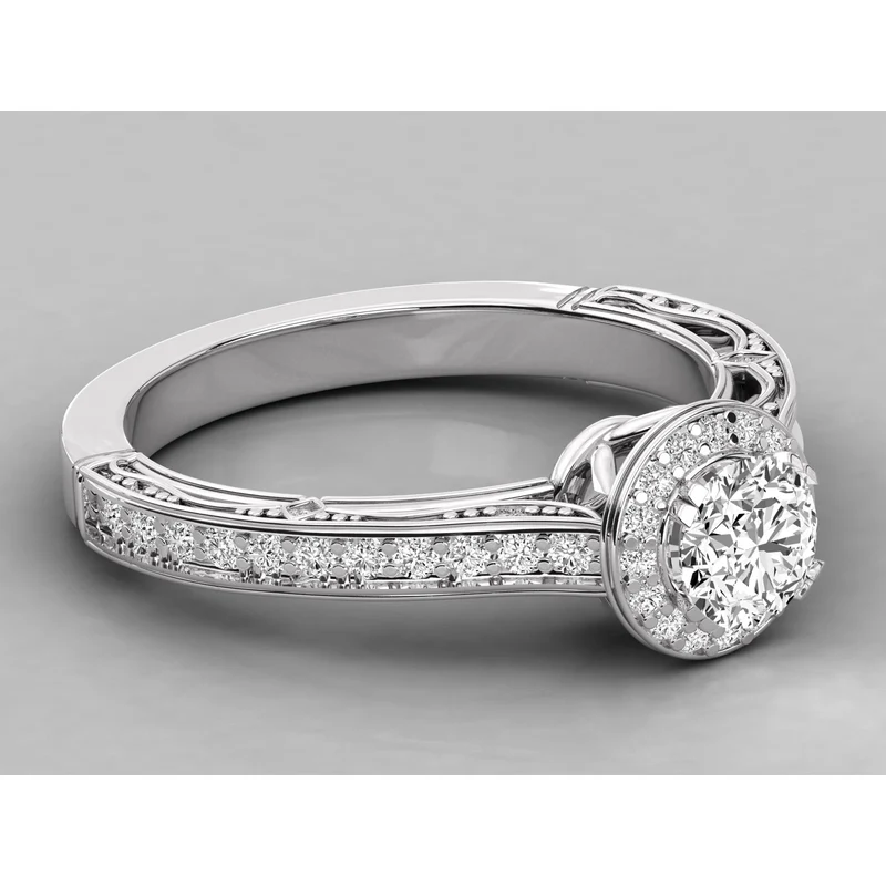 Trendy Diamond Engagement Ring High Quality Gold Silver Rose Gold Metal Available Women's Wedding Certified Engagement Ring