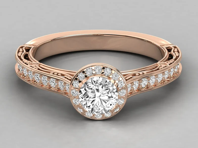 Trendy Diamond Engagement Ring High Quality Gold Silver Rose Gold Metal Available Women's Wedding Certified Engagement Ring