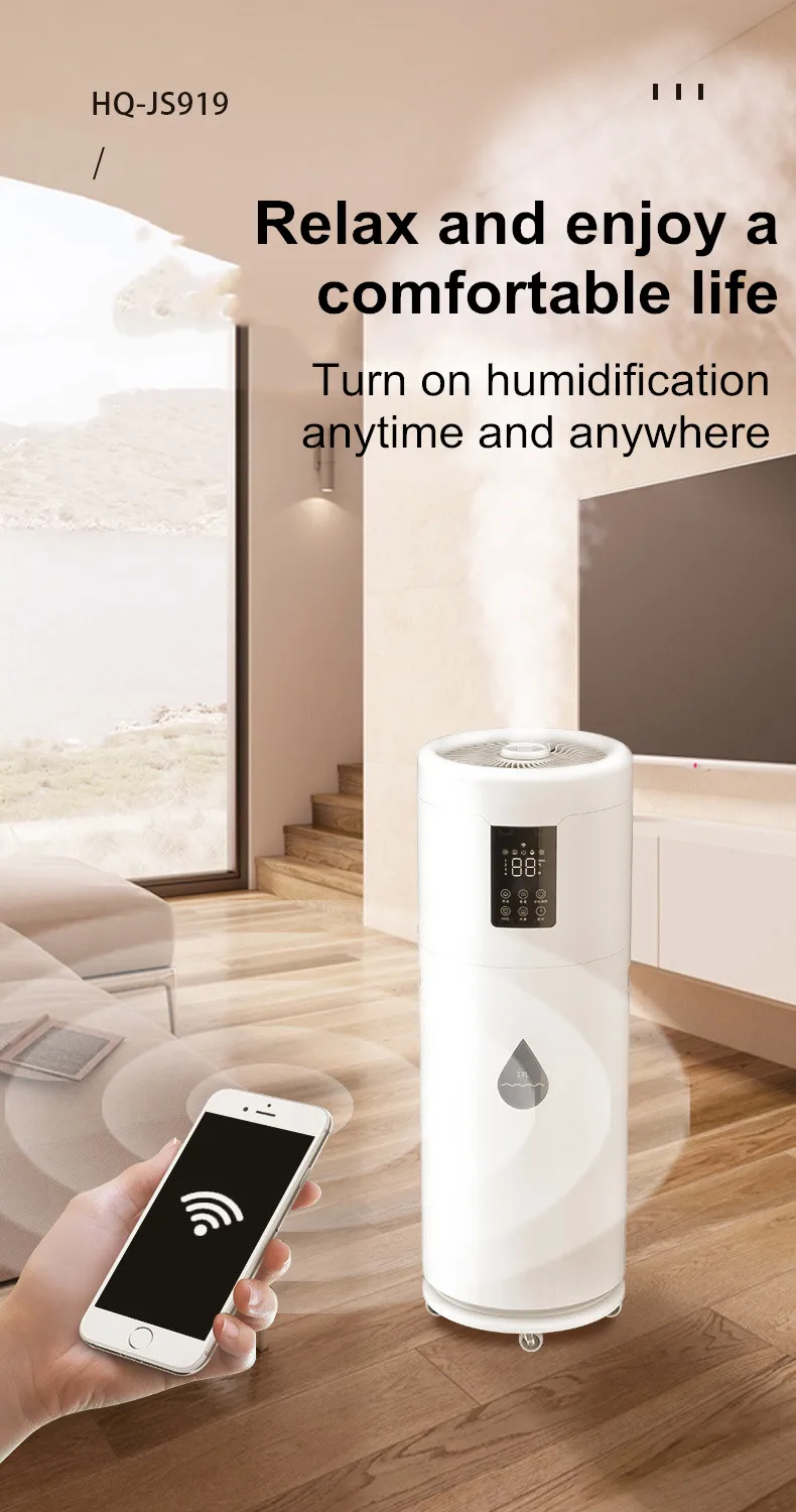 100-240V Humidifiers for Large Room Wholehouse Humidifier 2000 sq.ft.Honovos 17L/4.5Gal Ultrasonic Cool Mist Large Humidifier