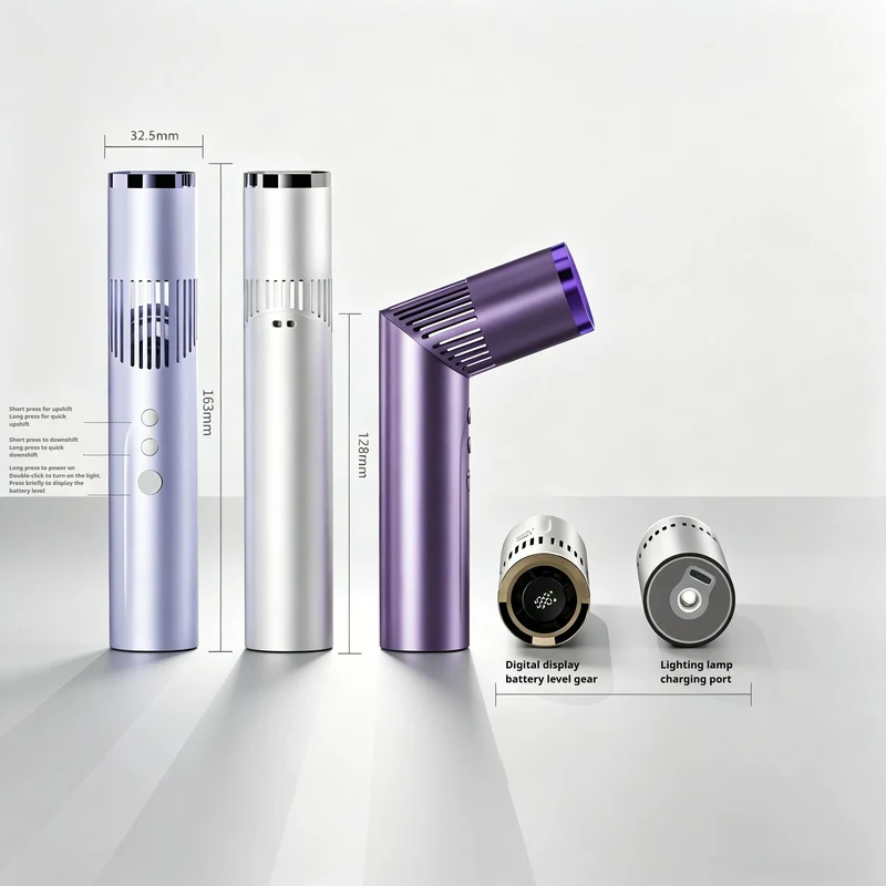 Lipstick Fan Portable Outdoor 199 Speed Brushless High Speed Fan Large Capacity Mini Foldable Handheld/chest Hanging Fan 3000mah
