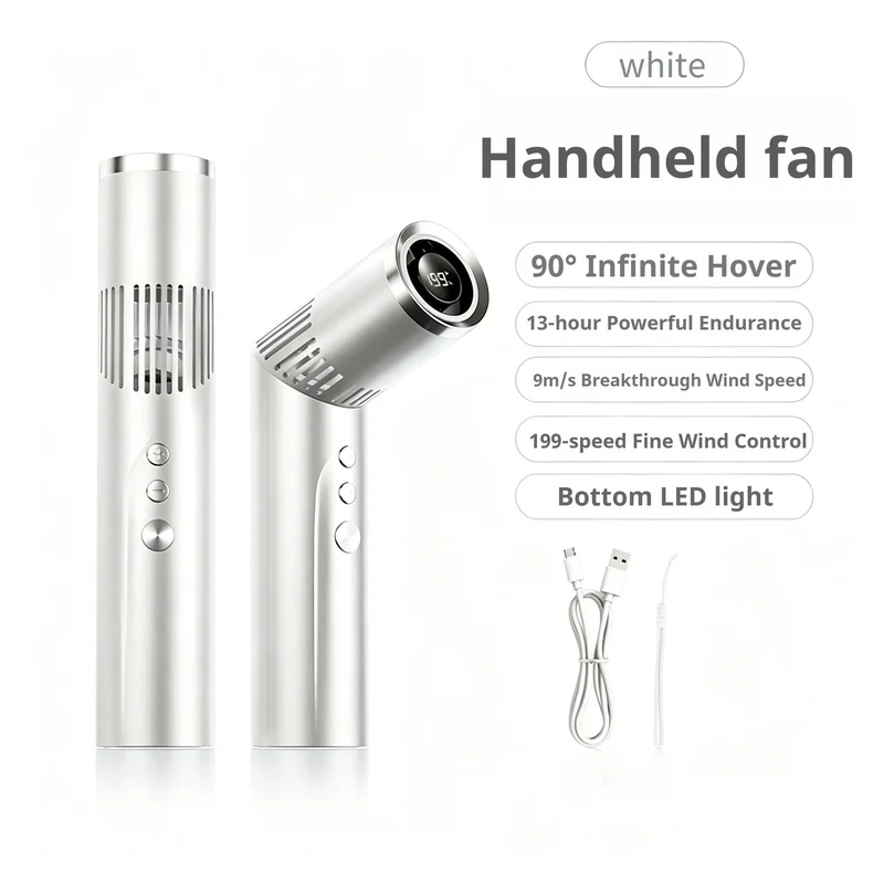 Lipstick Fan Portable Outdoor 199 Speed Brushless High Speed Fan Large Capacity Mini Foldable Handheld/chest Hanging Fan 3000mah