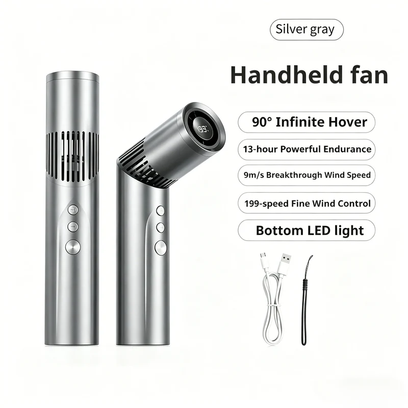Lipstick Fan Portable Outdoor 199 Speed Brushless High Speed Fan Large Capacity Mini Foldable Handheld/chest Hanging Fan 3000mah
