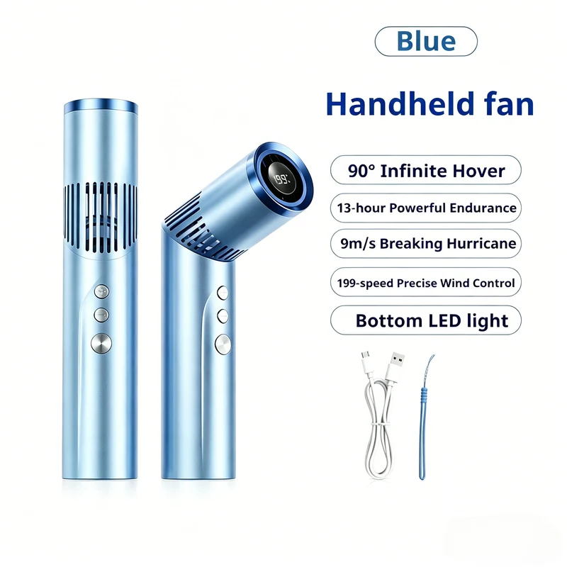 Lipstick Fan Portable Outdoor 199 Speed Brushless High Speed Fan Large Capacity Mini Foldable Handheld/chest Hanging Fan 3000mah