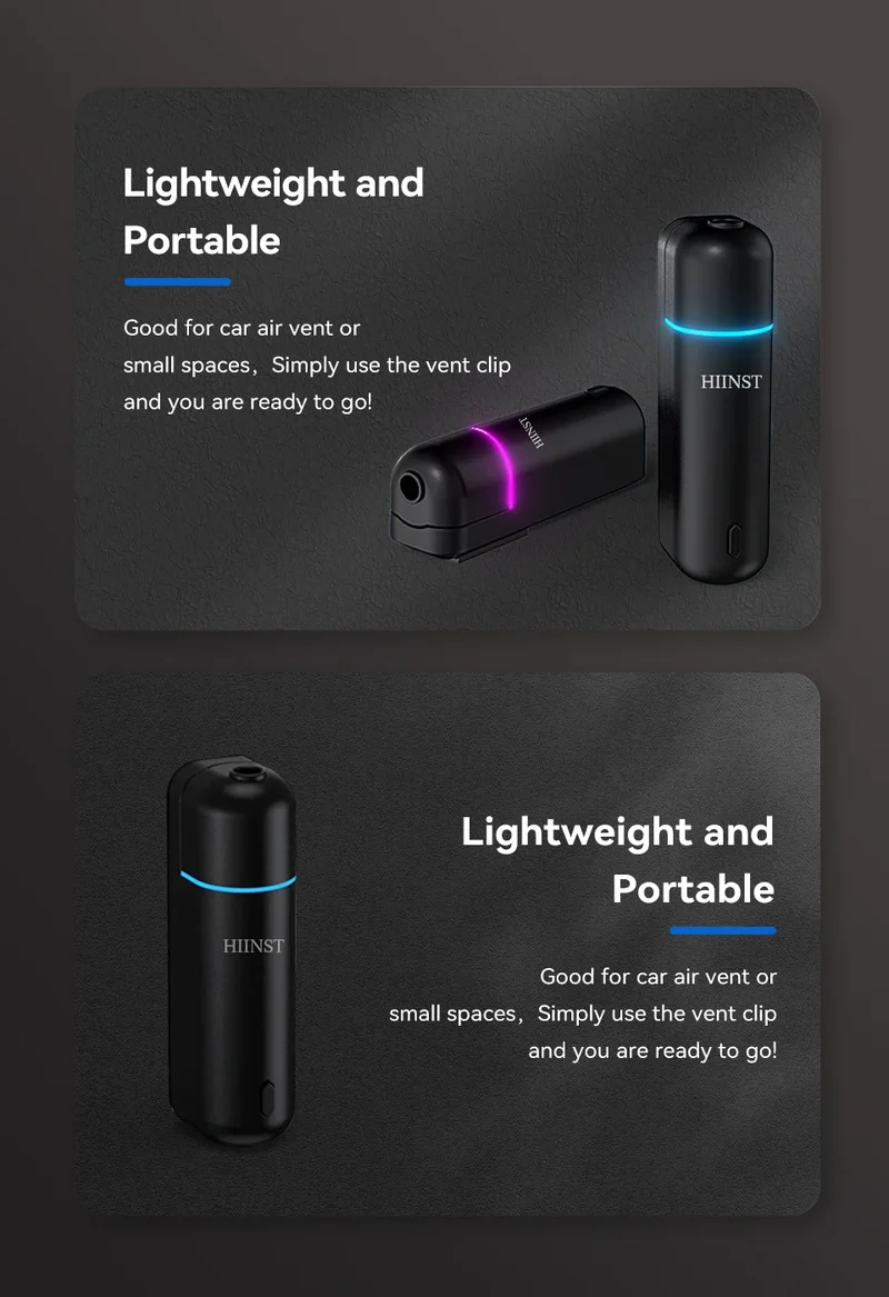 HIINST Luxury Car Scent Air Freshener Aroma Fragrance Essential Oil Diffuser Electric Waterless Car Perfume Diffuser Vent Clip