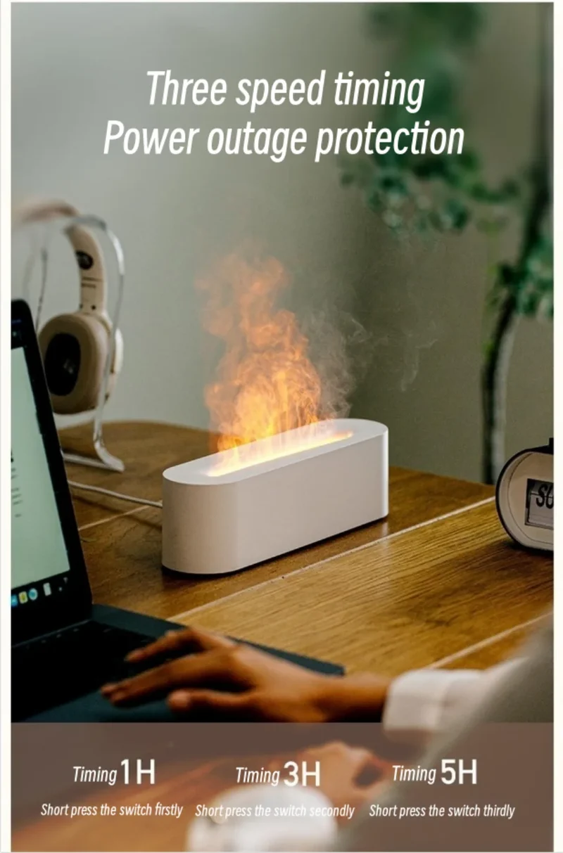 New 7 Colors Flame Lamp Air Humidifier Aromatherapy Diffuser USB Ultrasonic Cold Mist Sprayer Essential Oil Diffuser Humidifier