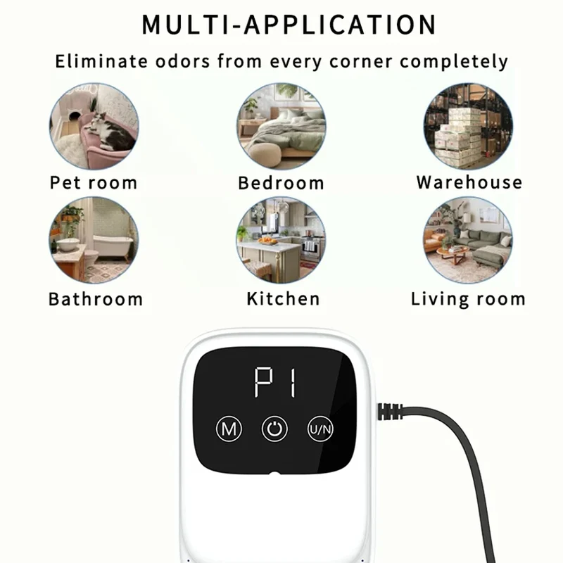 Air Purifier for Home Ozone Generator Negative Ion Remove Bad Smells Smoke Odor Air Cleaner for Bathroom Toilet Kitchen Pets