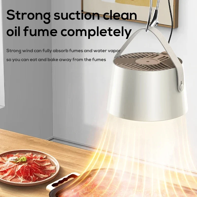 2025 New Portable Exhaust Fan Small Kitchen Hood Extractor Barbecue USB Supply Desktop Range Hoods Mini Suction Cooker Hood