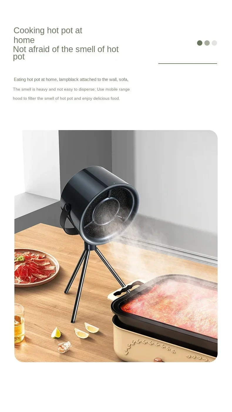 2025 New Portable Exhaust Fan Small Kitchen Hood Extractor Barbecue USB Supply Desktop Range Hoods Mini Suction Cooker Hood