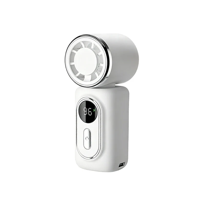 Mini Ice Compress Fan High Speed Cooling Ice Pack Fan 3000mAh 5 Speeds 180°Adjustable LED Display USB Rechargeable Portable Fans