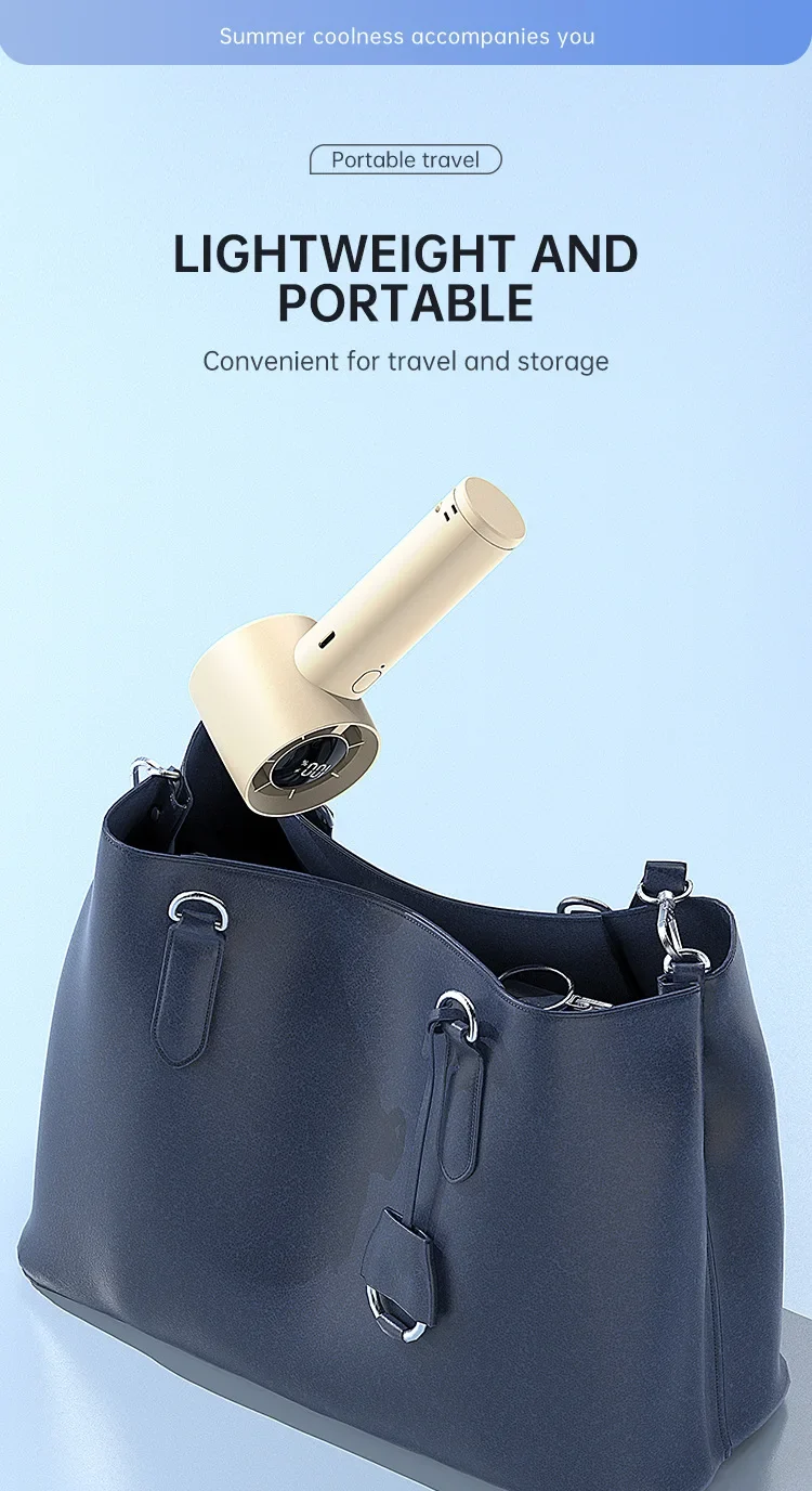 Lenovo Portable Ice Cooling Mini Handheld Fan 100 Speeds Powerful Fan High-speed USB Rechargeable Cooler with Phone Stand