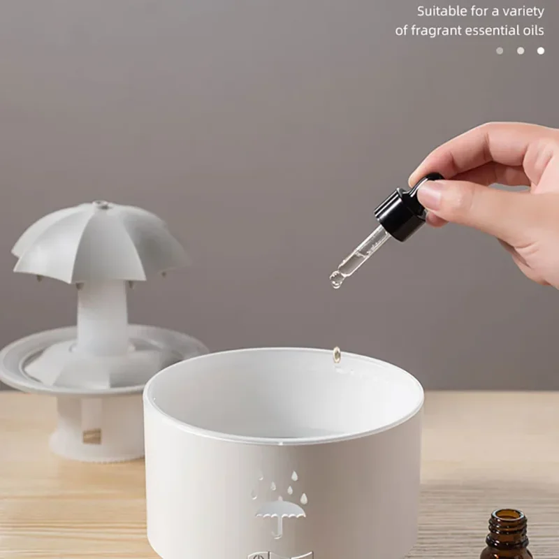 Cloud Rain Humidifier Raindrop Aroma Essential Oil Diffuserremote Control Night Light Desktop Fountain Water Drop Sound For Home