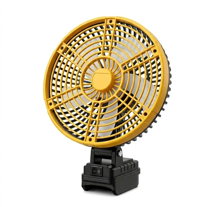 Camping Fan 8 Inches Wireless Outdoor Fishing Desktop Portable Metal Fan Strong Wind Fan Fit Makita/Dewalt 20V Battery Pins