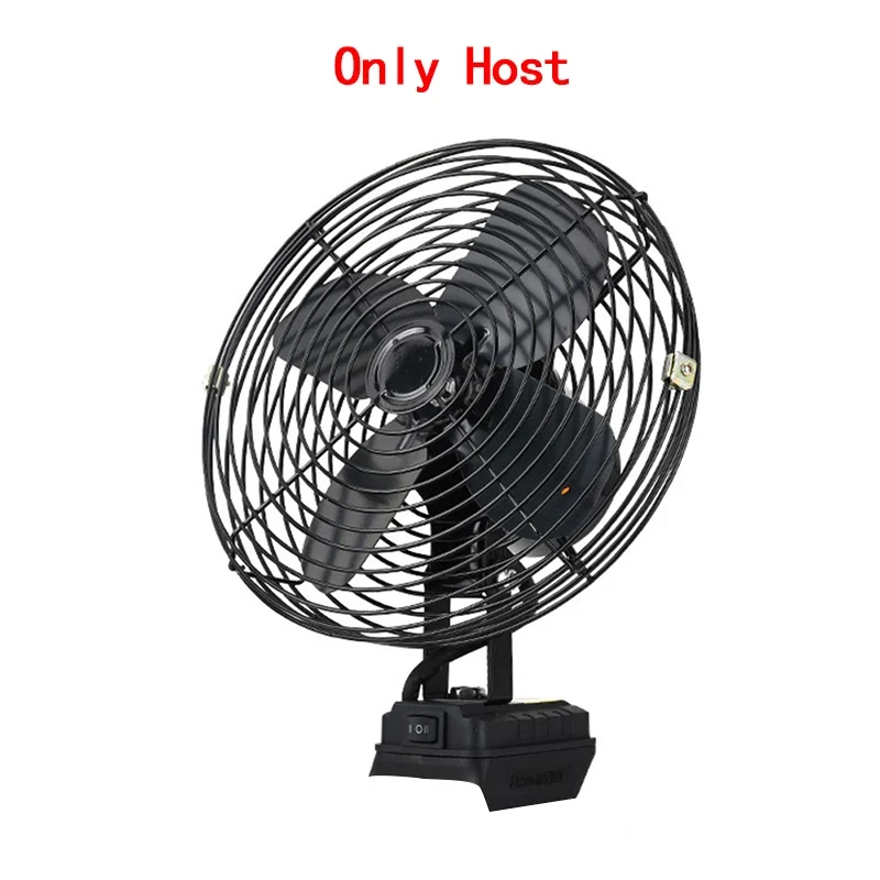 Camping Fan 8 Inches Wireless Outdoor Fishing Desktop Portable Metal Fan Strong Wind Fan Fit Makita/Dewalt 20V Battery Pins
