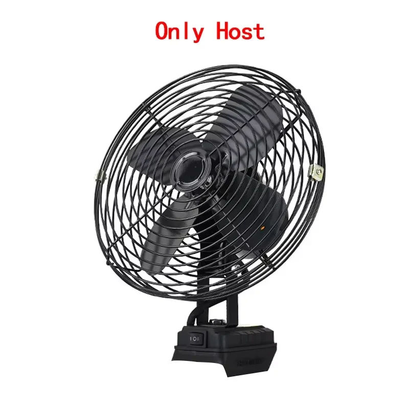 Camping Fan 8 Inches Wireless Outdoor Fishing Desktop Portable Metal Fan Strong Wind Fan Fit Makita/Dewalt 20V Battery Pins