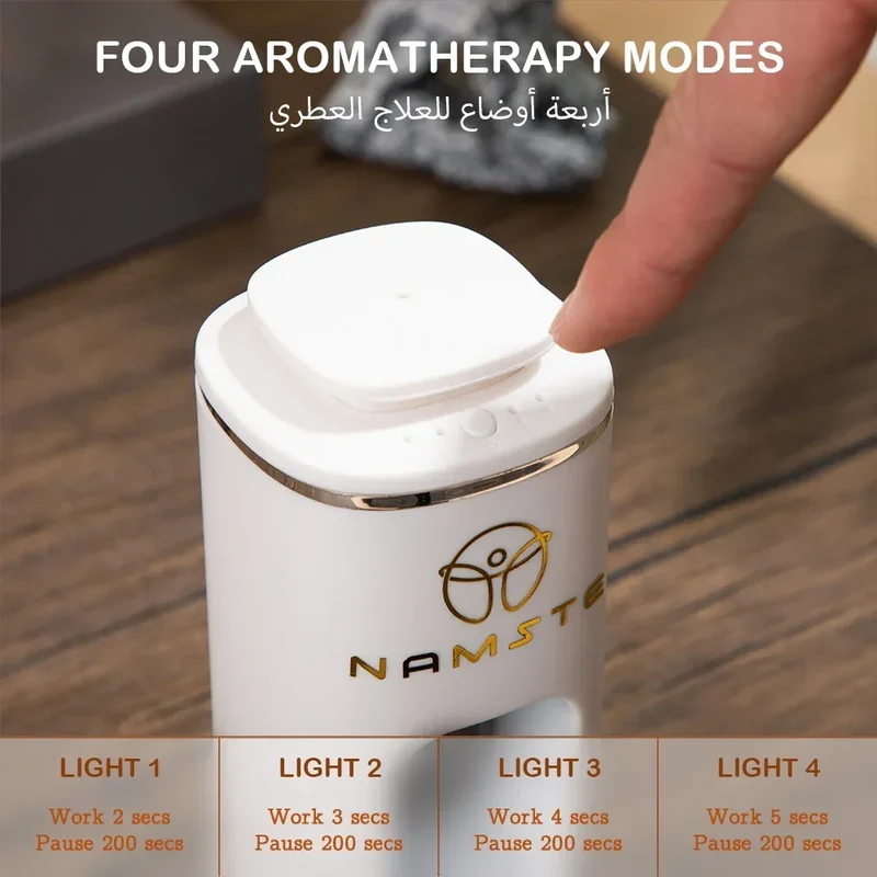 NAMSTE 1000mAh Car Air Purifier USB Charging 7-Color Atmosphere Light Hotel Fragrance Aromatic Oil Diffuser Exquisite Boxed Set
