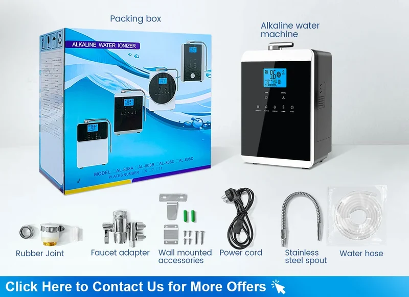 11 Plates Platinum Coating Alkaline Water Ionizer Machine Household PH 4.5~10.5 Alkaline Acid Water Ionizer for Home